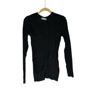 NWOT Modern Citizen Black Chunky Knit Long Sleeve Cable Knit Fitted Sweater Sm